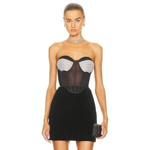 MARIANNA SENCHINA Crystal Cry Top in Black‎